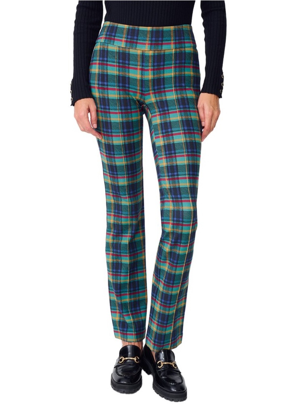 J. McLaughlin Rylie Pant in green plaid size small